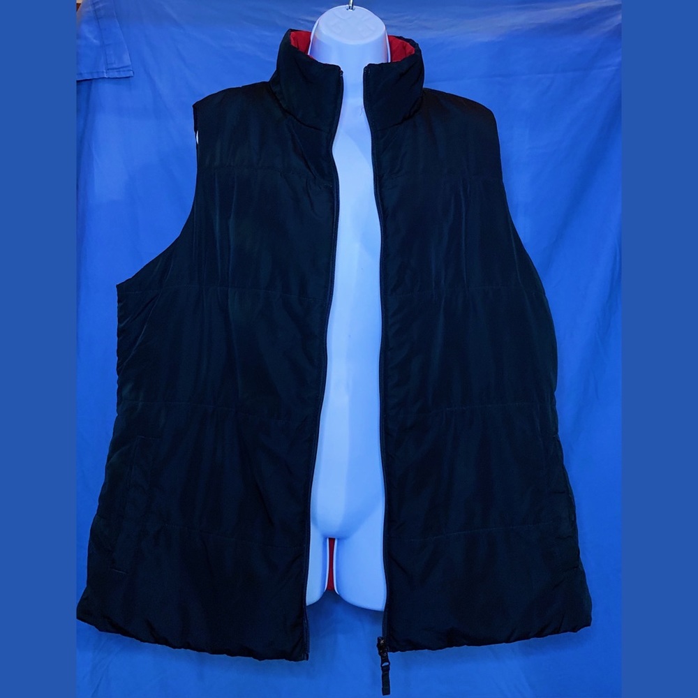 Wine and Ivory Reversible Puffer Vest
